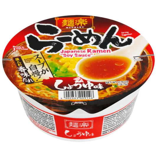 Hikari Menraku shoyu Cup Noodle 76.7g