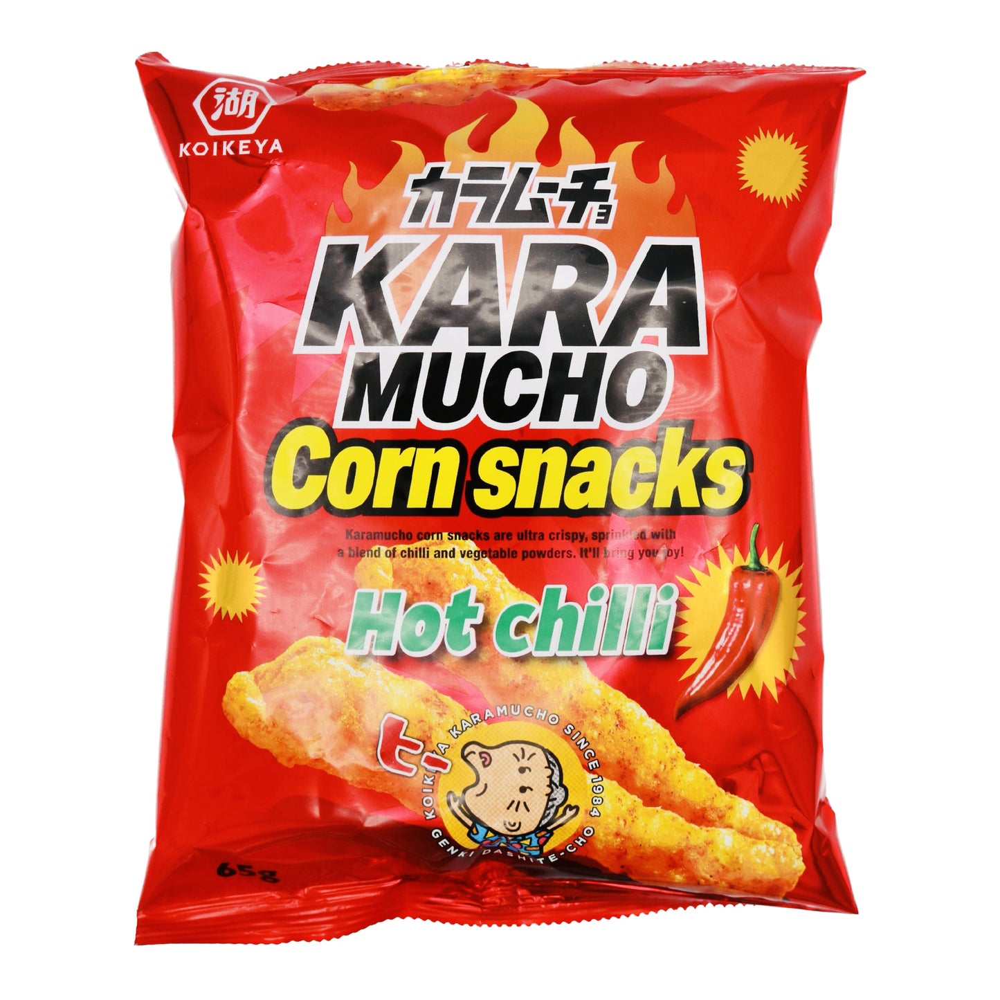 Koikeya Kara Mucho Hot Chilli Corn Snacks 65g