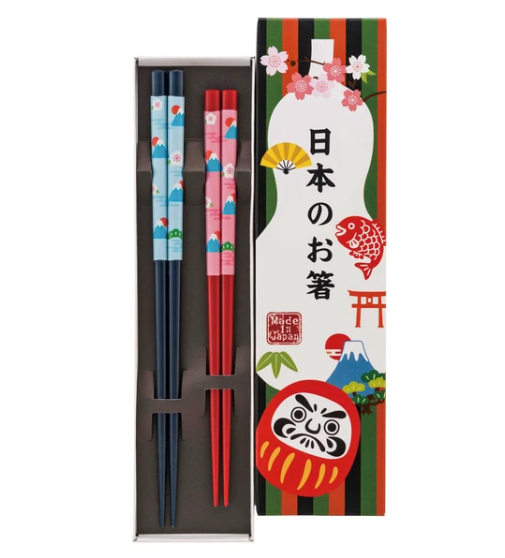 Mt. Fuji Chopsticks, 2 pairs, 23cm/21cm - Made in Japan