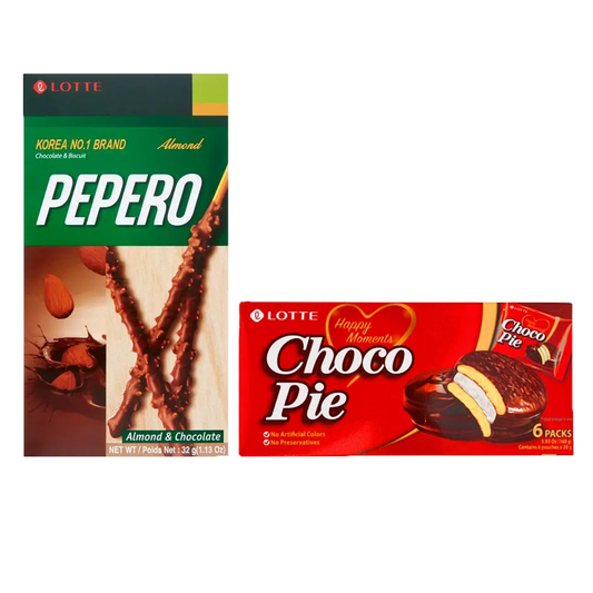 Lotte Almond Pepero and Choco Pie Bundle