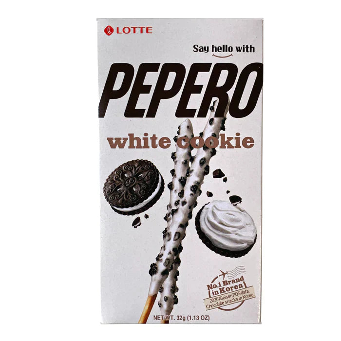 Lotte Pepero White Cookie Chocolate and Biscuits Sticks 32g WWW Mart